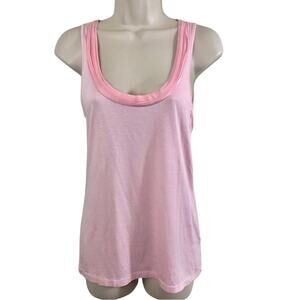 Banana Republic Pale Pink Frilly Ruffle Scoop Neck Sleeveless Tank Top